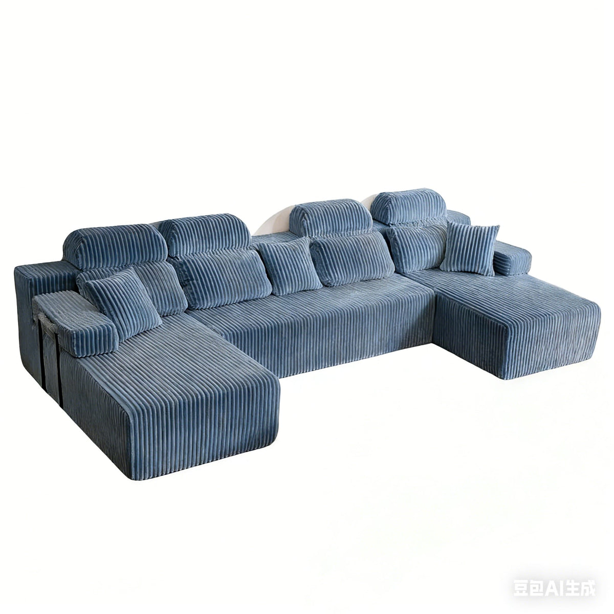 Patbrela sofas Extra-large modular U-shaped sofa with 2 chaise lounges, comfortable corduroy upholstery + memory foam, no assembly required